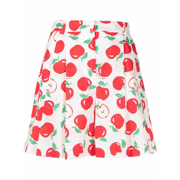 ブティックモスキーノ レディース カジュアルパンツ ボトムス Apple print pleated shorts White|asty