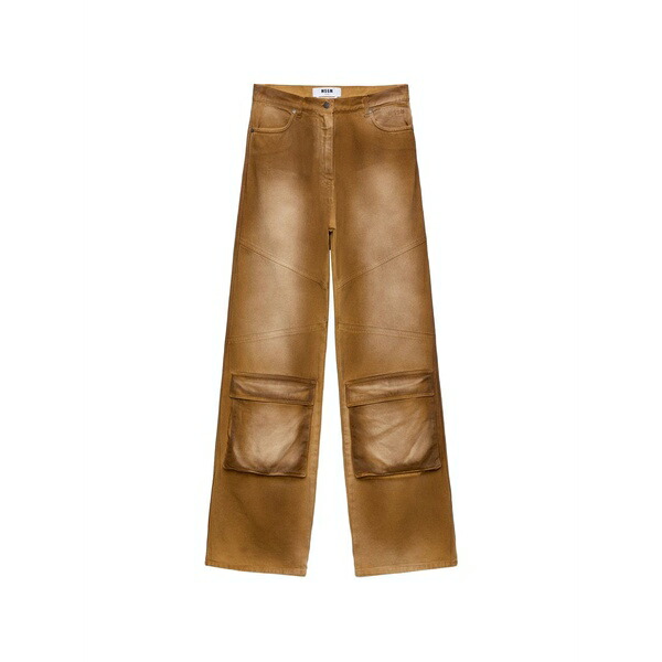 エムエスジイエム レディース カジュアルパンツ ボトムス Flap-pocket trousers Brown｜asty