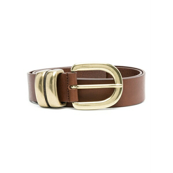 バイマレンバーガー レディース ベルト アクセサリー Round-buckle leather belt Brown|asty