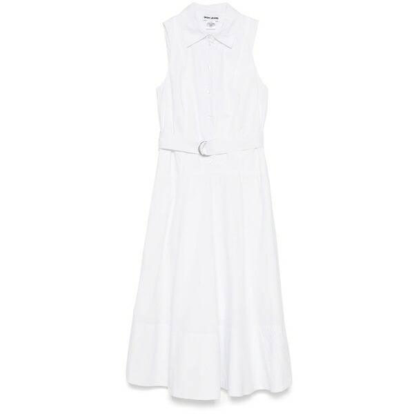 ダナ キャラン ニューヨーク レディース ワンピース トップス Drop-waist midi dress White｜asty