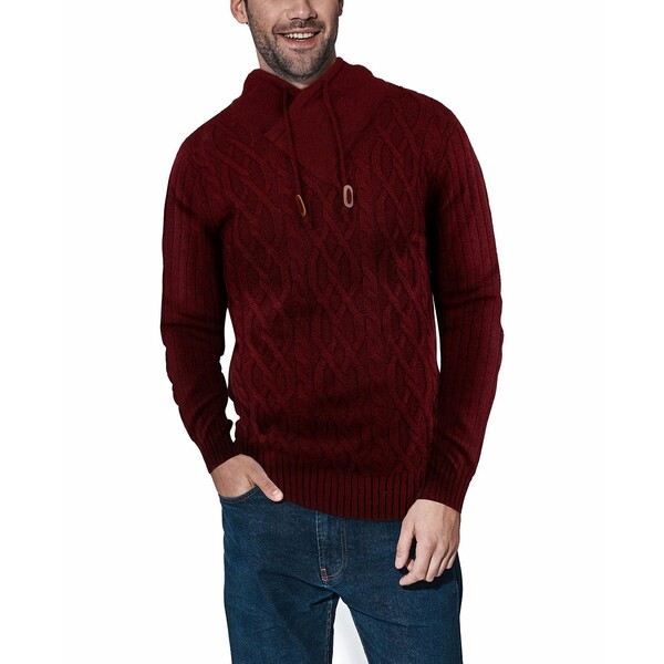 9166円 ファッション 9166円 かわいい～ エックスレイ メンズ ニットセーター アウター Men's Shawl Collar Sweater Burgundy