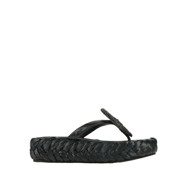 【送料無料】 ストラテジア レディース サンダル シューズ Thong sandals Black｜asty