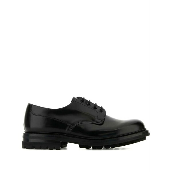 教会堂 メンズ 御召しものシューズ シューズ Polished leather lace-up shoes Black