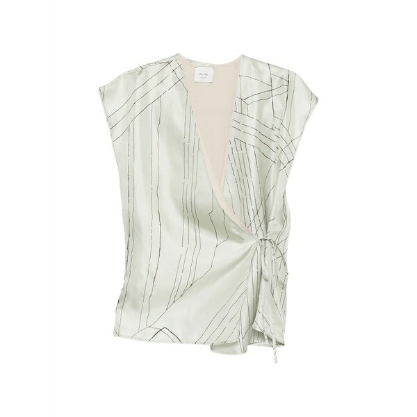 アリジ レディース プルオーバー トップス Graphic-print wrap blouse Green