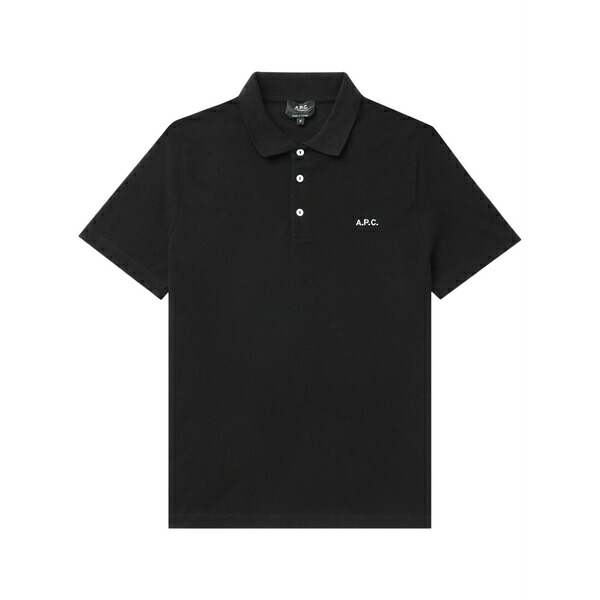 アーペーセー メンズ スポーツシャツ トップス Logo-embroidered polo shirt Black