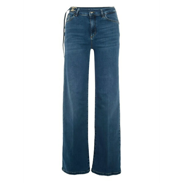リュージョー レディース ジーンズズボン下 ボトムス Belt-detail jeans Blue