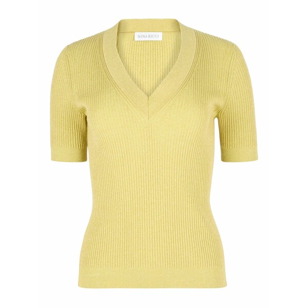 ニナリッチ レディース 編み物\u0026プルオーバー アウター V-neck knit top Yellow