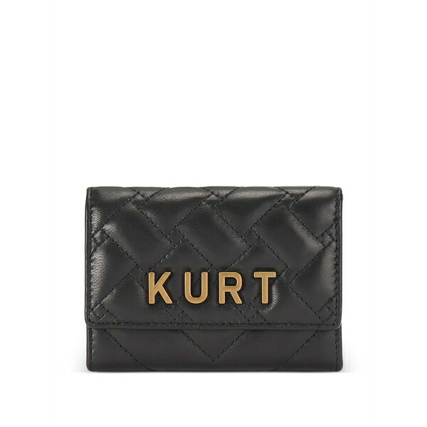 カートジェイガーロンドン レディース 紙入れ 付属品 Quilted logo-plaque card holder Black