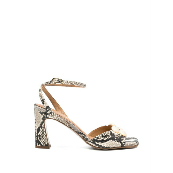 ペドロ ミラレス レディース サンダル シューズ Snake-effect embellished sandals Neutrals