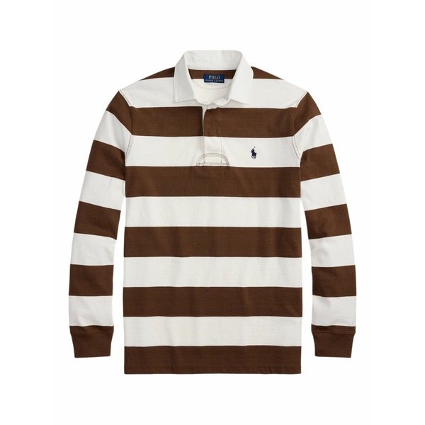 ラルフローレン メンズ スポーツシャツ トップス Striped long-sleeve polo shirt Brown