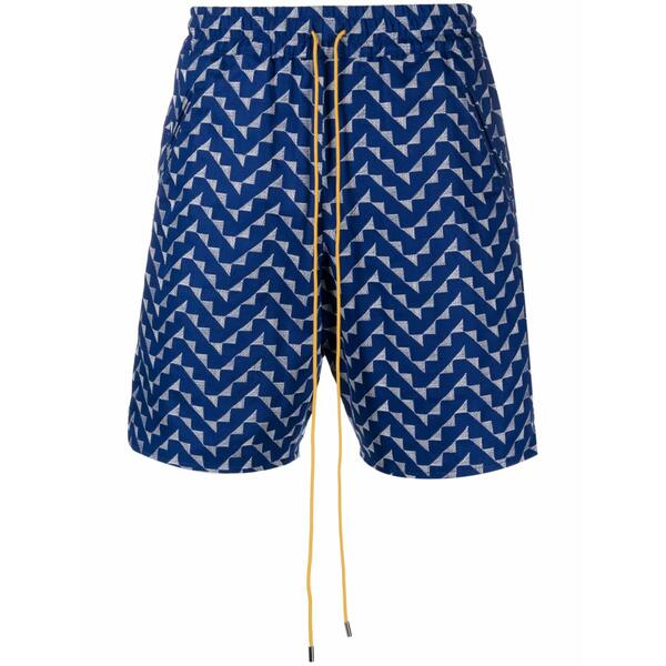 ルード メンズ 心地好いズボン下 ボトムス Beachfront geometric-pattern shorts Blue