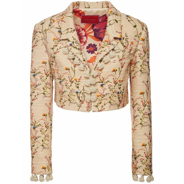 ラ・ダブル・ジェイ レディース 上衣＆上衣 アウター Torero embroidered cropped jacket Neutrals