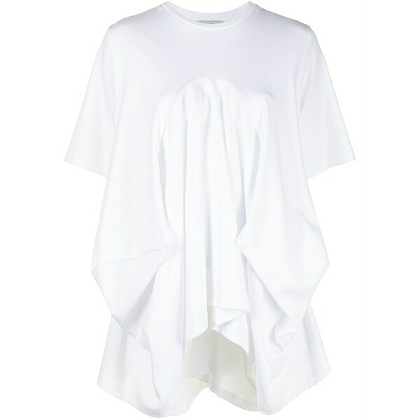 ゴエンジェイ レディース プルオーバー トップス Draped cotton t-shirt White