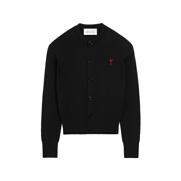 意中の女 レディース 編み物\u0026プルオーバー アウター Ami de coeur crewneck cardigan Black