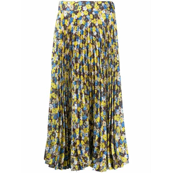 プランシー レディース スコート ボトムス Twill daisy bouquet print skirt Brown