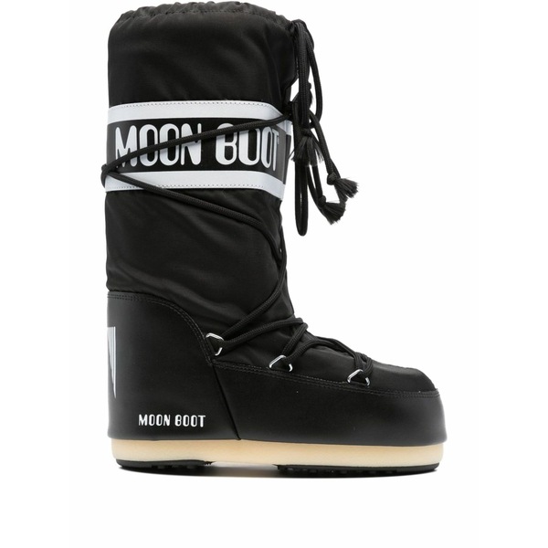 お月さまブーツ レディース ブーツ シューズ Icon logo-print boots Black