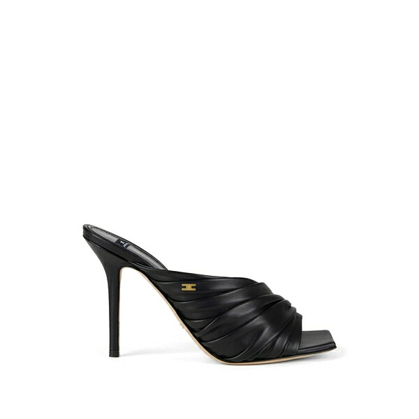 エリザベスフランキ レディース サンダル シューズ Square-toe heeled sandals Black