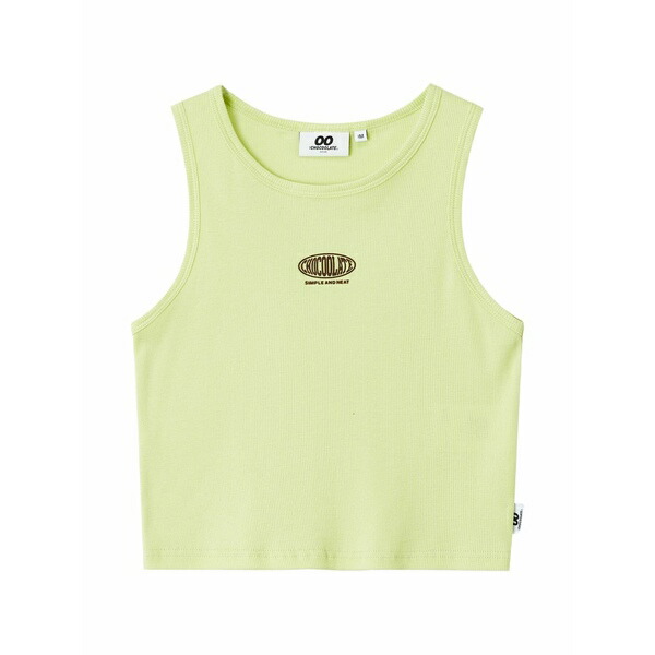 黒茶 レディース カットソー トップス Ribbed logo tank top Green