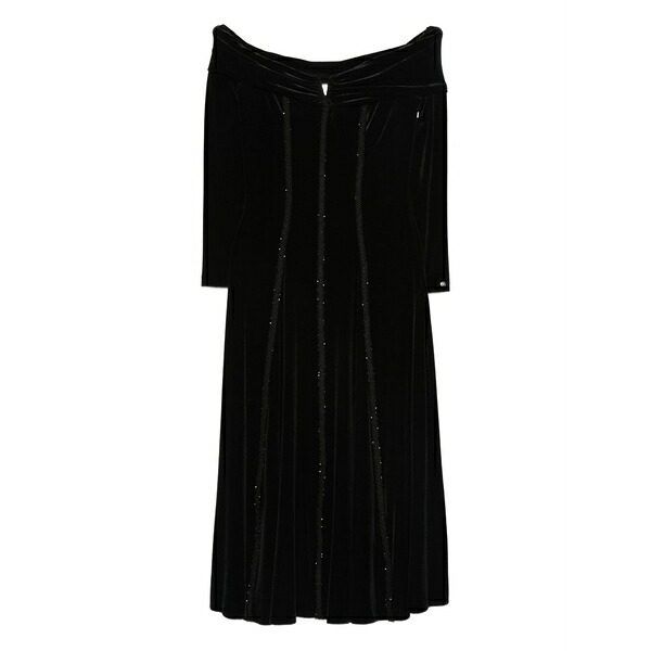ニッサ レディース ワンピース トップス Crystal-embellishment midi dress Black｜asty