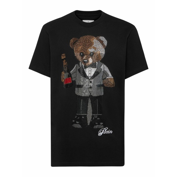 フィリップ飾り気のない メンズ ティーシャツ トップス Teddy bear t-shirt Black