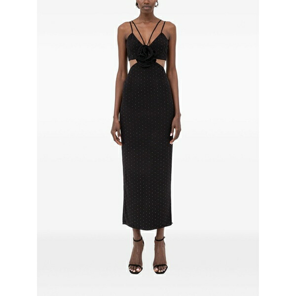 ニッサ レディース 衣装 トップス Floral-appliqu￡ maxi dress Black