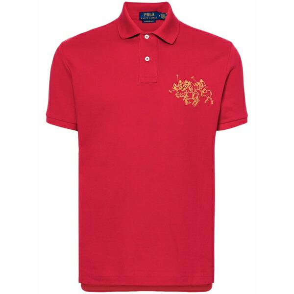 ラルフローレン メンズ スポーツシャツ トップス Logo-embroidered polo shirt Red