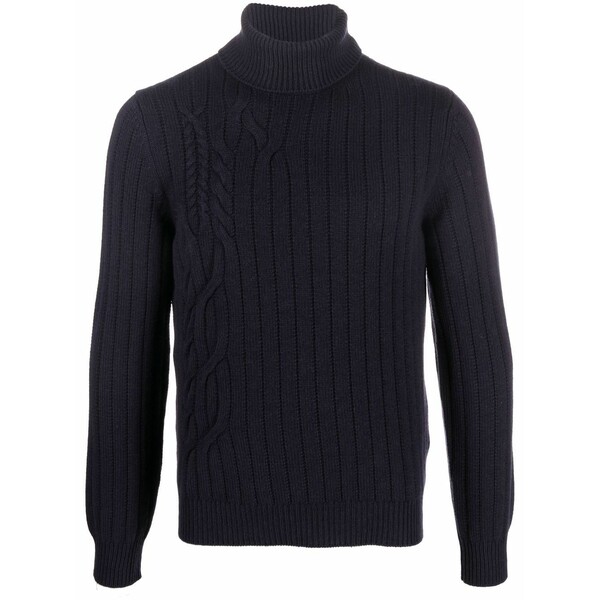 コルネリアーニ メンズ 編み物\u0026ティーシャツ アウター Roll-neck cable-knit jumper  Blue