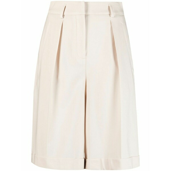 ロレーナアントニアッツィ レディース 心地好いズボン下 ボトムス Pleat-detail knee-length shorts Neutrals