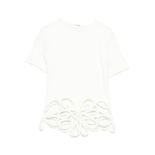 ブームガイア レディース ティーシャツ トップス Floral-lace t-shirt White