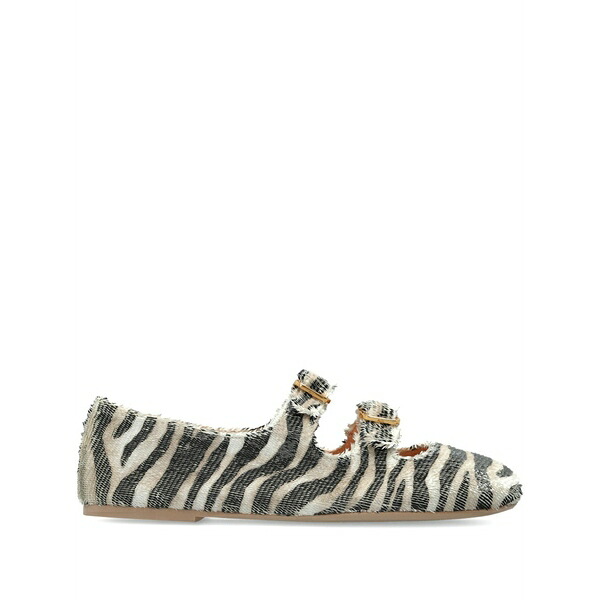 エージーエル レディース サンダル シューズ Zebra-print buckle ballet flats Black