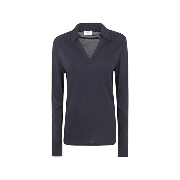 フィリッパコー レディース プルオーバー トップス V-neck long-sleeve t-shirt Black