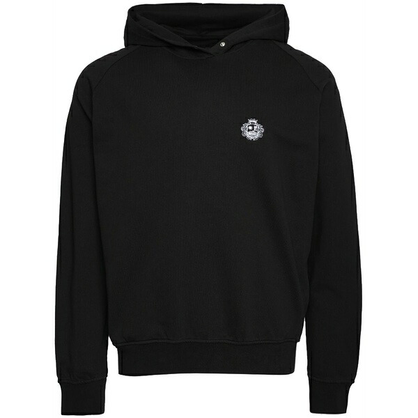 バリー メンズ パーカー・スウェットシャツ アウター Graphic-print cotton hoodie Black