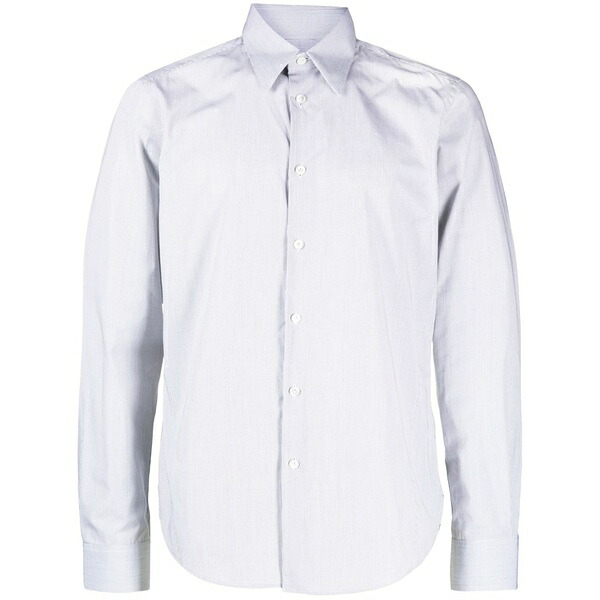 ランバン メンズ プルオーバー トップス Grid-pattern cotton shirt  Grey