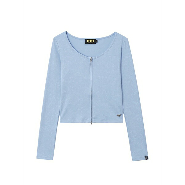 ミニ皮膚軟化剤 レディース 編み物\u0026プルオーバー アウター Ribbed zip-up sweater Blue