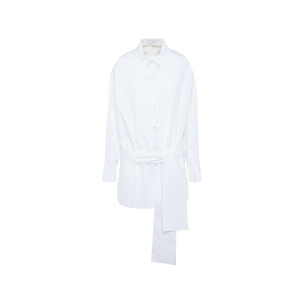 テラ レディース プルオーバー トップス Tie-waist shirt White