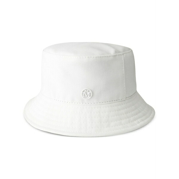 メゾンミッシェル  メンズ かぶり笠 添え物 Jason cotton bucket hat White