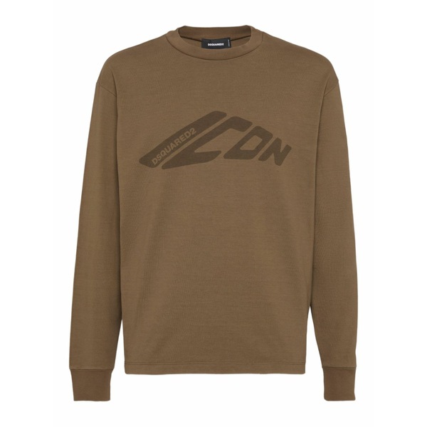 ディースクエアード メンズ パーカー・スウェットシャツ アウター Icon sweatshirt Brown