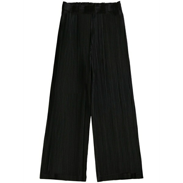筋目 プリーズ イッセイ ミヤケ レディース 心地よいズボン下 ボトムス January trousers Black