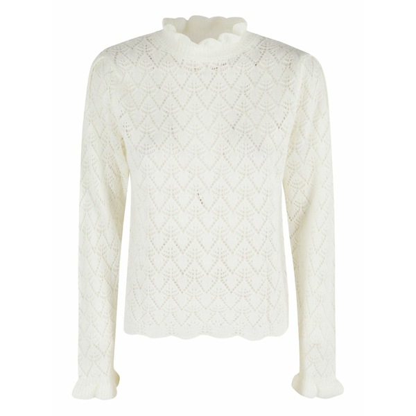耕園 リオ レディース プルオーバー トップス Ruffled-collar top Neutrals