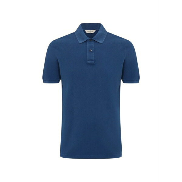 グランサッソ メンズ スポーツシャツ トップス Short-sleeve polo shirt Blue