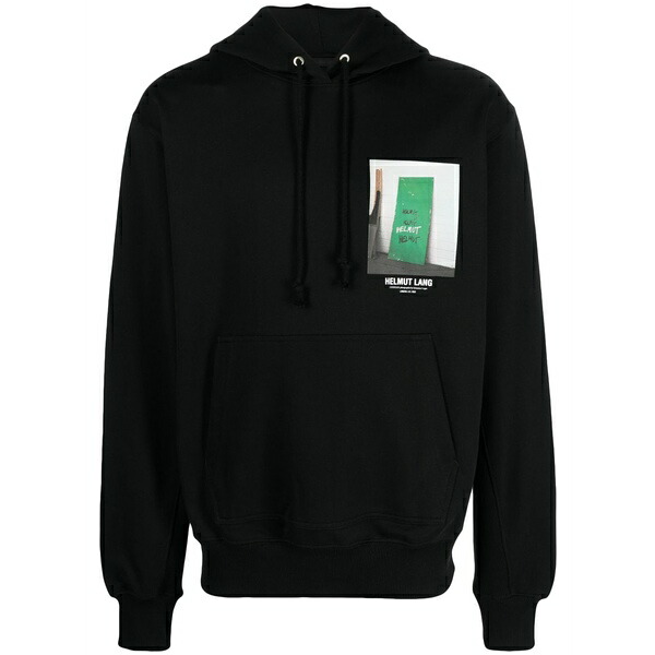 ヘルムート 言葉づかい メンズ パーカー・スウェットシャツ アウター Photograph-print cotton hoodie Black