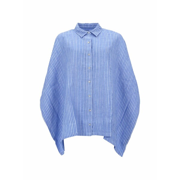 １２０％リノ レディース プルオーバー トップス Linen oversized shirt Blue