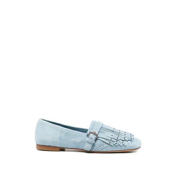 エルマンノ シェルヴィーノ レディース スリッポン・ローファー シューズ Fringed buckle loafers Blue