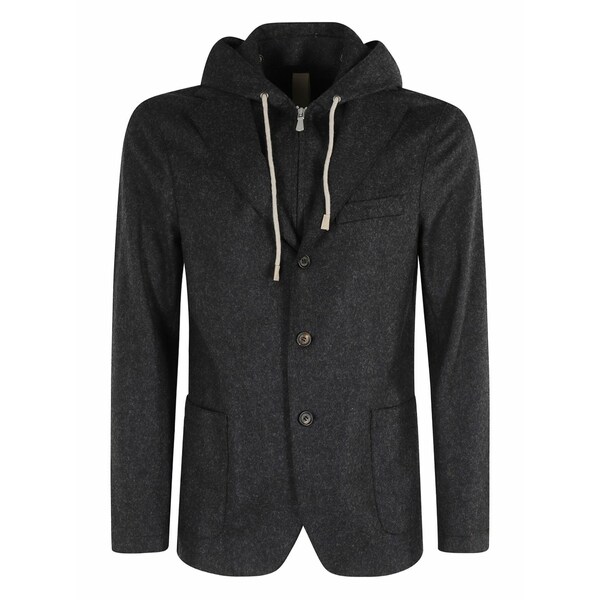 イレブンティ メンズ 上衣＆上衣 アウター Hooded blazer Black