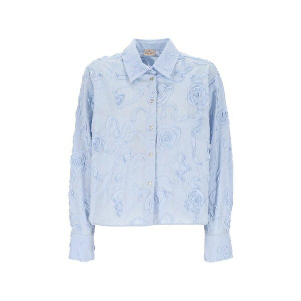 マレーラ レディース プルオーバー トップス Floral-embroidered striped shirt Blue