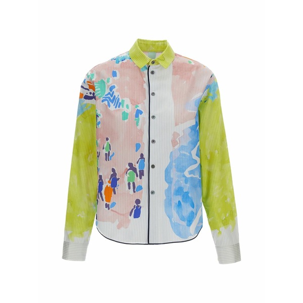 ローカ レディース プルオーバー トップス Graphic-print striped shirt Green