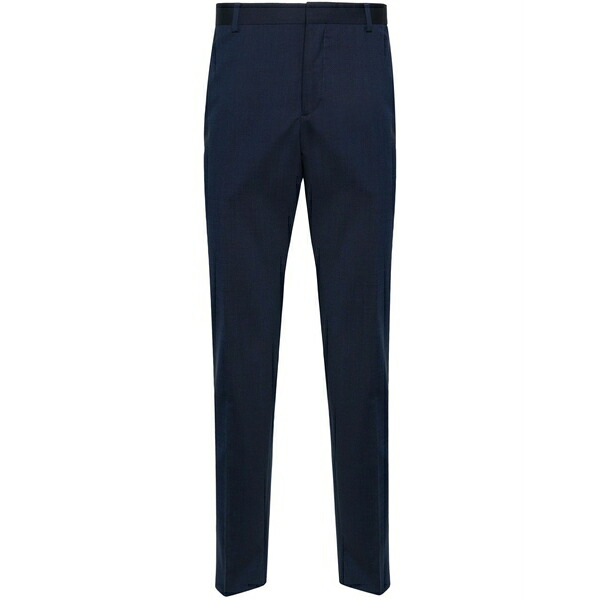 カルバンクライン メンズ 心地よいズボン下 ボトムス Tapered wool-blend tailored trousers Blue