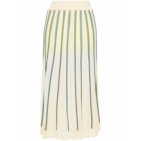 フォルテ フォルテ レディース スコート ボトムス Striped pointelle-knit skirt Green