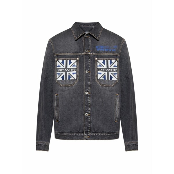 象牙色 メンズ 上衣＆上衣 アウター Flag-patch cotton jacket Grey