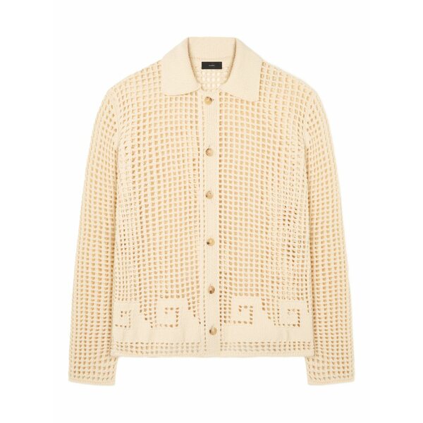アラヌイ メンズ プルオーバー トップス Where the wave begins openwork buttoned shirt Neutrals
